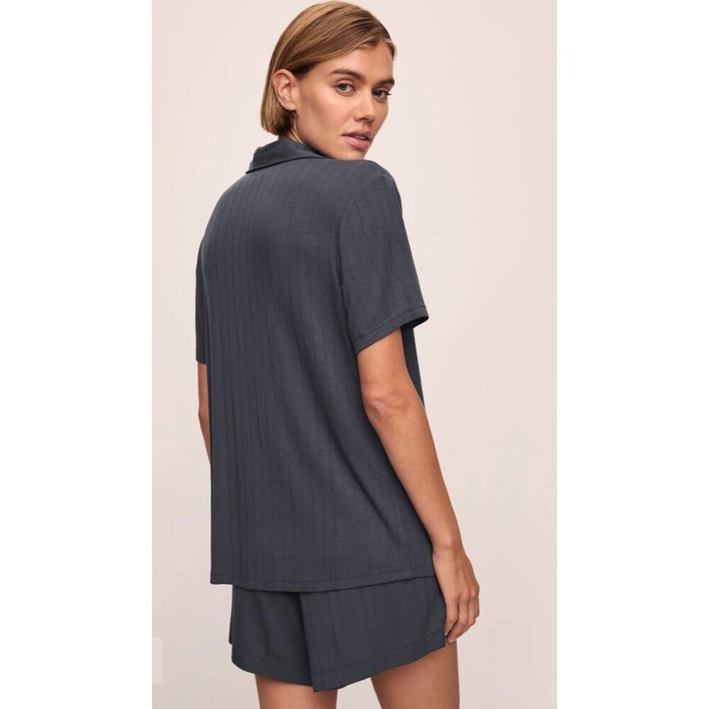 Eberjey Rib Boyfriend TENCEL Modal Relaxed PJ Shorts ONLY Graphite XL NEW